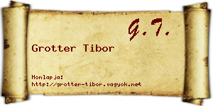 Grotter Tibor névjegykártya